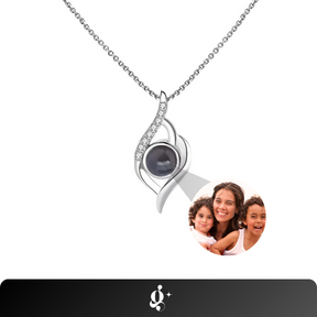 Personalized Photo Necklace Drop Love